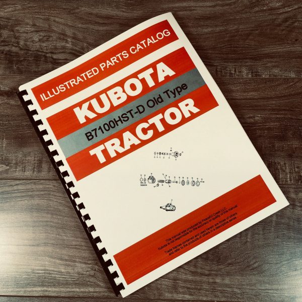 Kubota B7100Hst-D Old Type Tractor Parts Assembly Manual Catalog Exploded Views