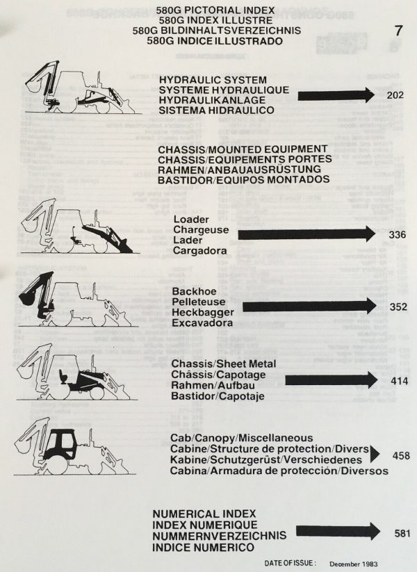 Case 580G Loader Backhoe Parts Manual Catalog Operators Owners Set Book - Image 3