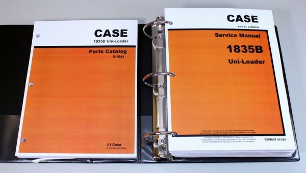 Service Manual Set Case 1835B Uni Loader Skid Steer Parts Catalog Workshop Shop