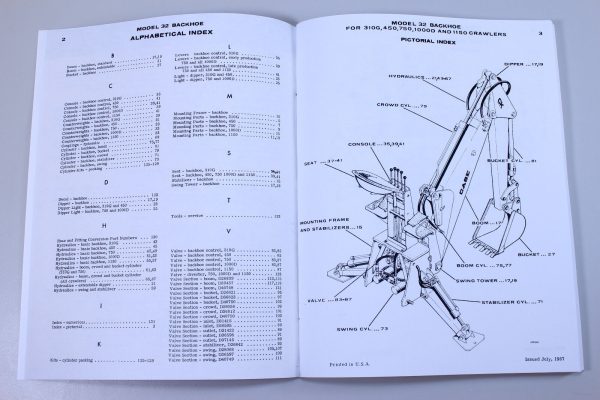 J I Case 32 Backhoe For 310 G 450 750 1000 D 1150 Crawlers Parts Catalog Manual - Image 3