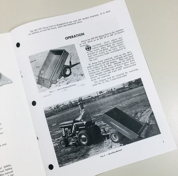 Massey Ferguson 641 Dump Cart Operators Owners Manual Maintenance - Image 2