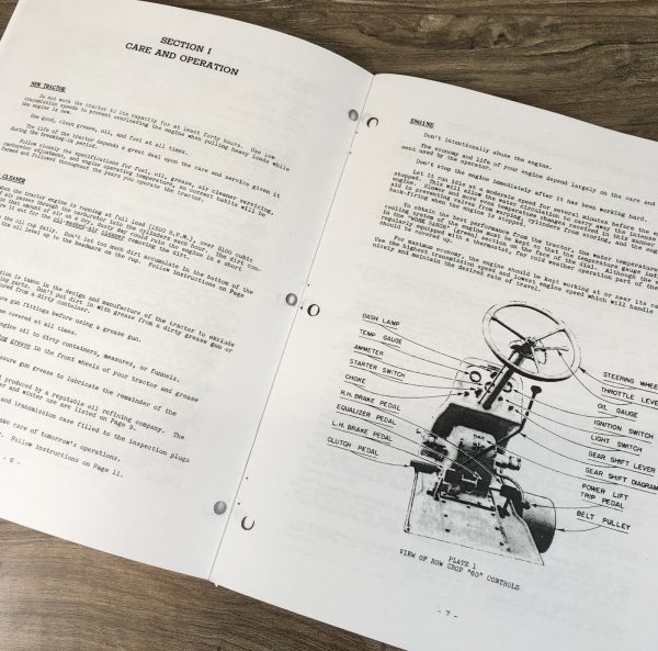 Oliver 60 Row Crop Tractor Operators Manual Owners Book Maintenance Adjustments - Image 3