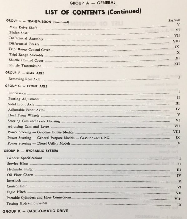 Case 311B General Purpose Tractors Service Manual Parts Set Pin 6095009 & After - Image 3