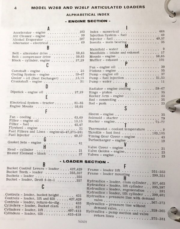 Case W26B Wheel Loader Service Manual Parts Catalog Operators Owners Repair Set - Image 12