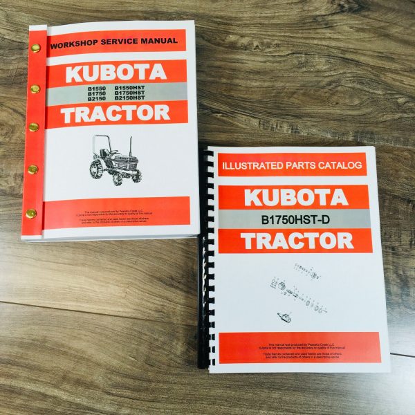 Kubota B1750Hst-D Tractor Service Manual Parts Catalog Repair Shop Book 4Wd