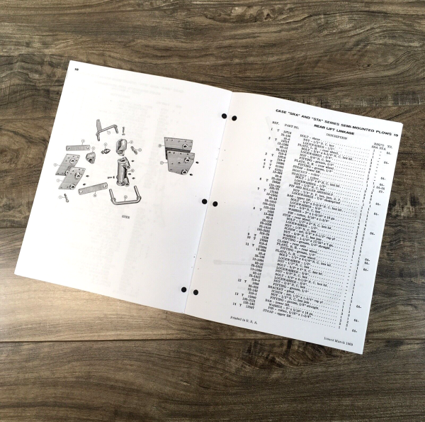 Case SRA & STA Series Semi-Mounted Tractor Plow Parts Manual Book 3 4 5 Bottom - Image 5