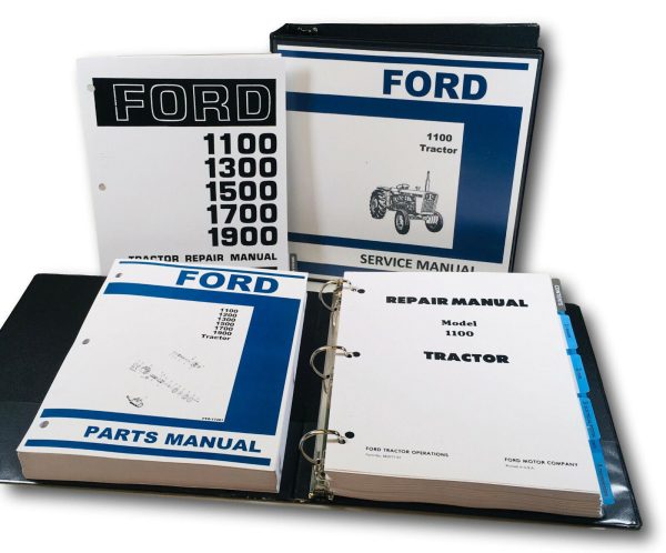 Ford 1100 Tractor Service Manual Parts Catalog Suppelement Repair Shop Book Set