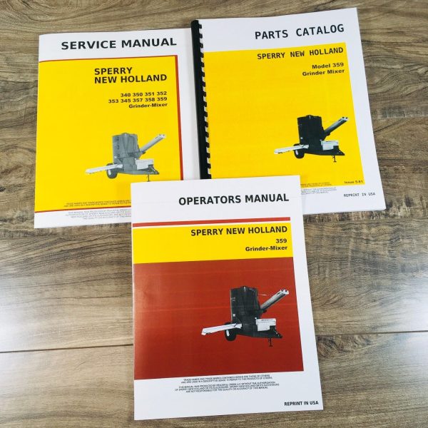 New Holland 359 Grinder Mixer Service Manual Parts Catalog Operators Repair Shop