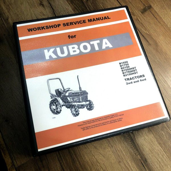 Kubota B1550 B1750 B2150 Tractor Service Repair Manual Shop Book Overhaul 558Pgs