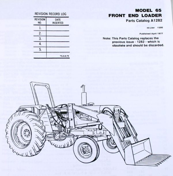 J I Case Model 65 Front End Loader Tractor Parts Assembly Manual Catalog - Image 2