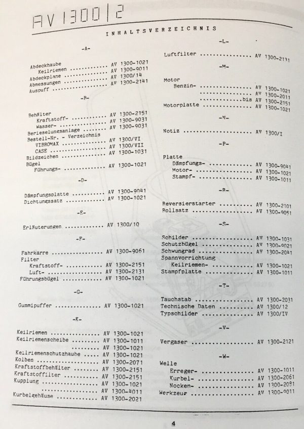 Case Vibromax AV1300 Honda GX 140 Vibrating Plate Parts Manual Catalog Assembly - Image 3