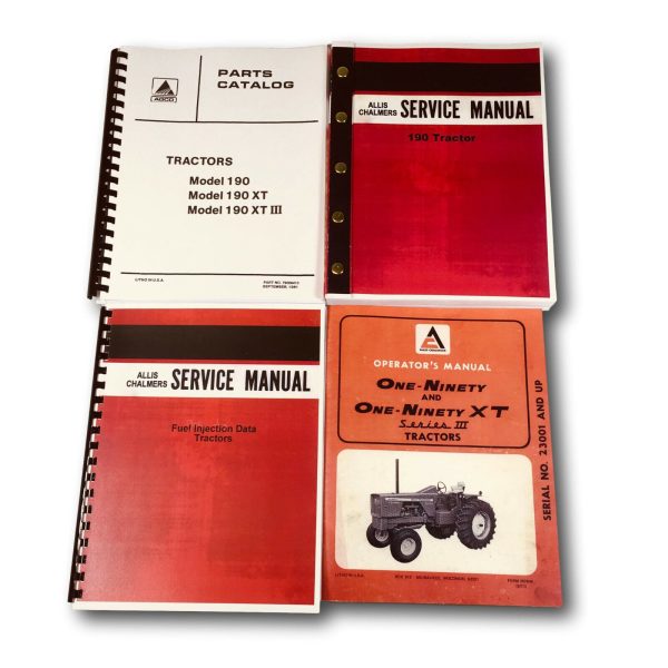 Allis Chalmers 190 190Xt Series Iii Tractor Service Parts Operators Manual Set