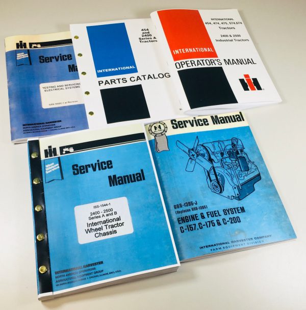 International 2400A Gas Tractor Service Parts Operators Manual Engine Chassis