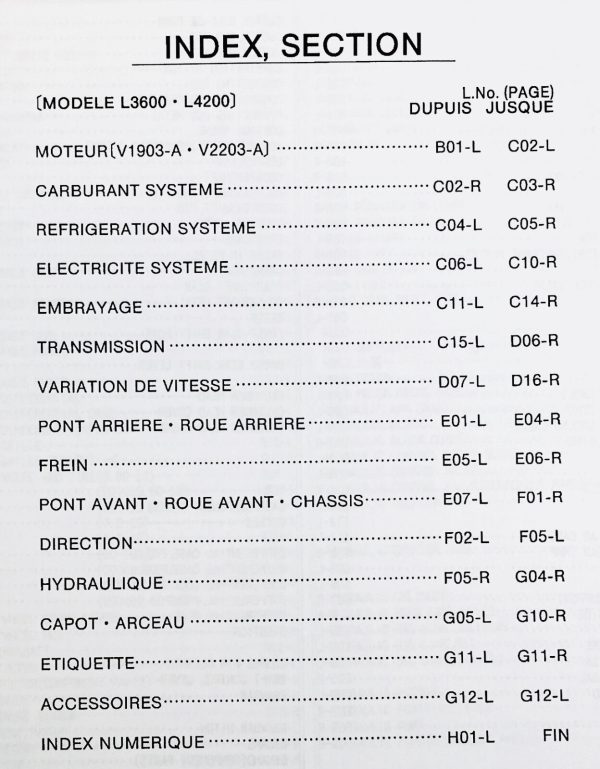 Kubota L3600 L4200 Tractor Parts Assembly Manual Catalog Exploded Views Numbers - Image 3