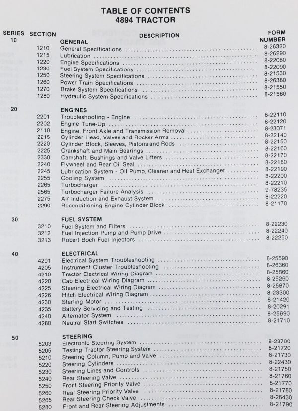 Case 4894 Tractor Technical Service Manual Parts Catalog Shop Repair Set - Image 2