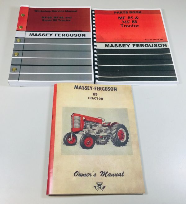 Massey Ferguson 85 Gas Tractor Service Repair Operators Parts Manual Catalog Set