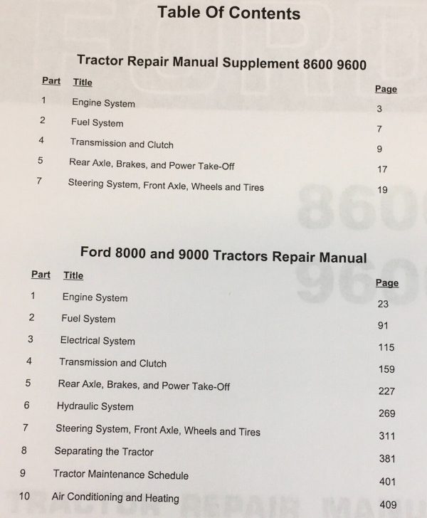 Ford 9000 Tractor Service Parts Operators Manual Owners Repair Shop Set Workshop - Image 5