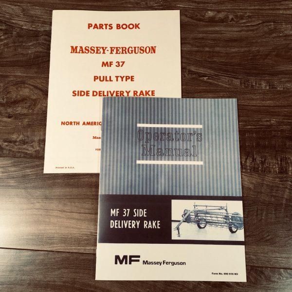 Massey Ferguson 37 Side Delivery Rake Parts Operators Manual Set Owners Book