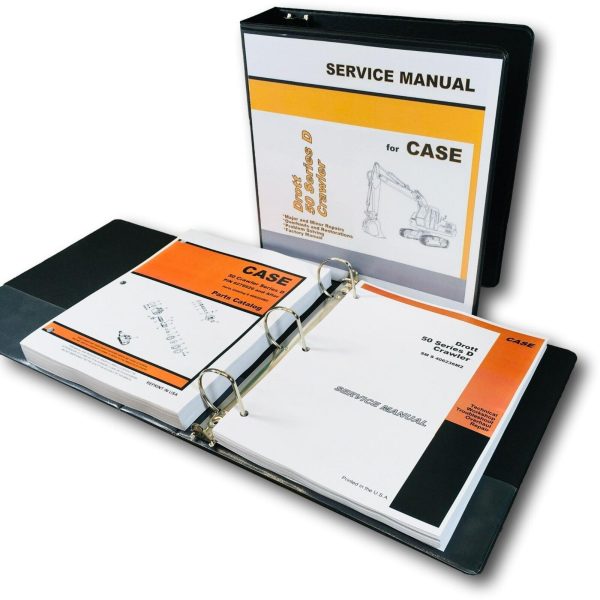 Case Drott 50D Crawler Excavator Service Manual Parts Catalog Shop Repair Set