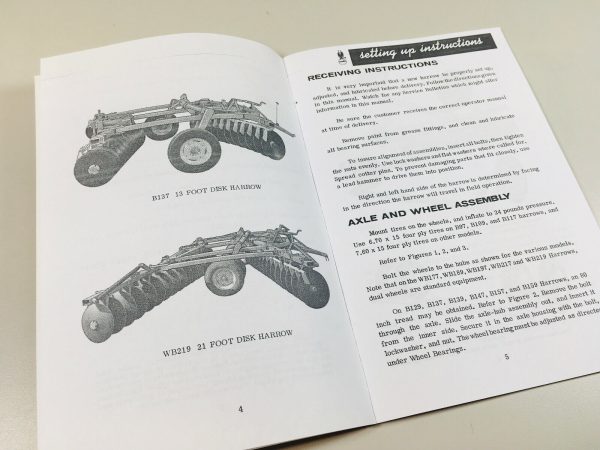 Case B Bw Wheel Type Disk Harrow Operators Owners Manual Maintenance Adjustments - Image 2