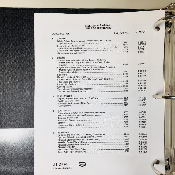 Case 580K Backhoe Loader Tractor Phase 1 Service Manual Parts Catalog Shop Book - Image 2