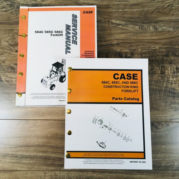 Case 584C 585C 586C Forklift Service Manual Parts Catalog Set Shop Book Workshop