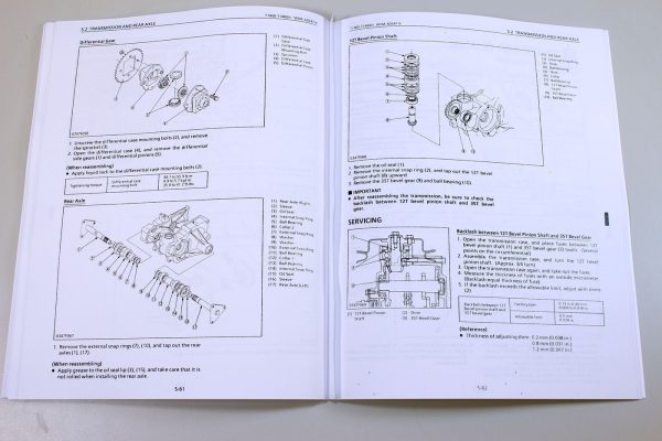 Kubota T1400 T1400H Lawn Tractor Workshop Service Manual Shop Repair Book - Image 10