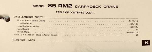 Case Drott 85Rm2 Carrydeck Crane Manual Service Parts Catalog Operators Set Book - Image 6