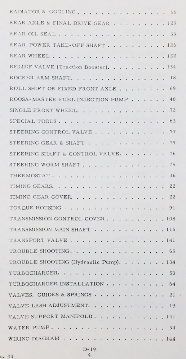 Allis Chalmers D19 Tractor Service Repair Manual Parts Catalog Shop Set - Image 4