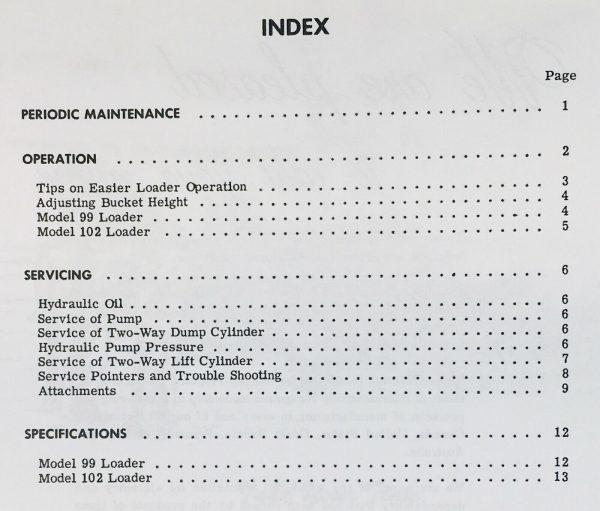 Massey Ferguson Mf 99 102 Utility Loader Operators Owners Manual Maintenance - Image 2