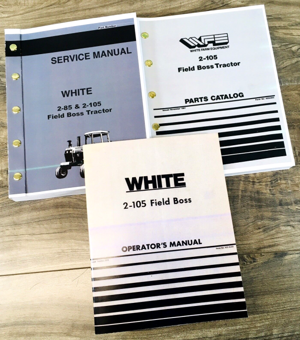 White 2-105 Field Boss Tractor Service Parts Operators Manual Set Repair Shop