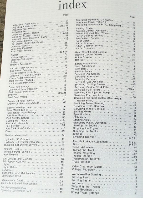 Ford 9000 Tractor Operators Manual Owners Book Maintenance Adjustments Lube - Image 2