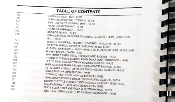 Ford 750 753 755 19-480 19-481 19-482 Backhoe Parts Manual Catalog Book Assembly - Image 3
