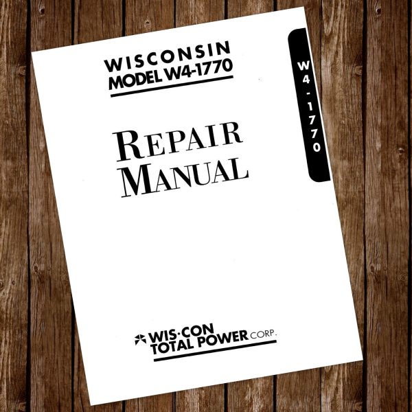 Service Repair Manual for Wisconsin W4-1770 Engine Operators Owners Shop Book