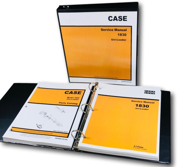 Case 1830 Uni Loader Skid Steer Technical Service Manual Parts Catalog Shop Set