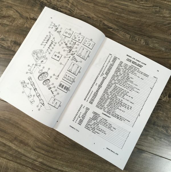 Parts Operators Manual Set For Case 475 Cable Layer W 301B Engine Catalog Owners - Image 9