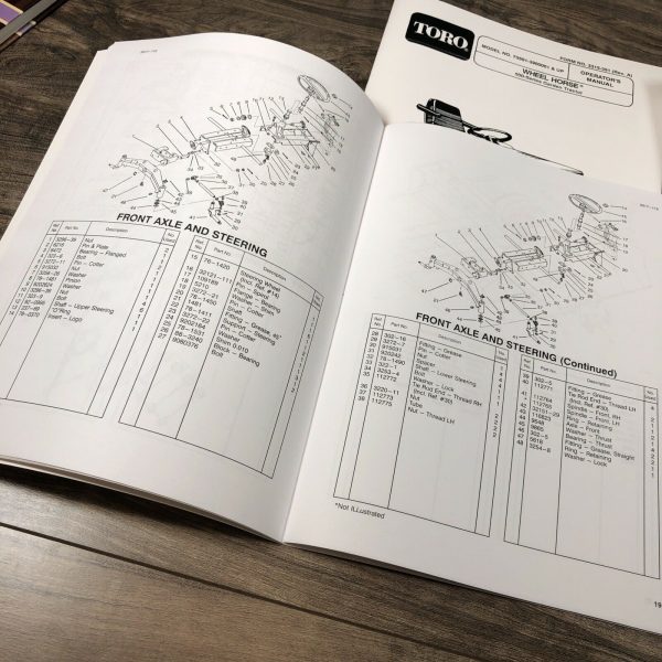 Toro Wheel Horse 520H Garden Tractor Service Parts Operators Manual Set Shop - Image 9