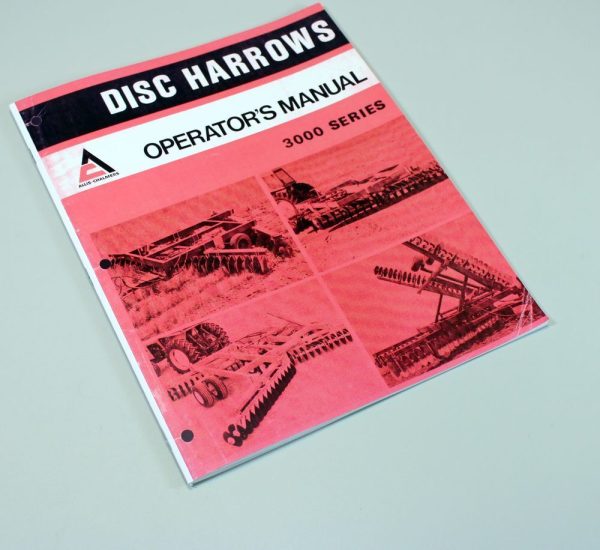 Allis Chalmers 3000 3100 3200 3300 3400 Disc Harrow Operators Owners Manual