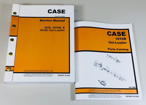 Case 1816B Uni-Loaders Service Manual Parts Catalog Repair Shop Book Set