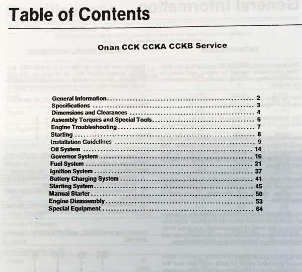 Onan CCK CCKA Engine Service Parts Manual Set Repair Workshop Shop Catalog - Image 2