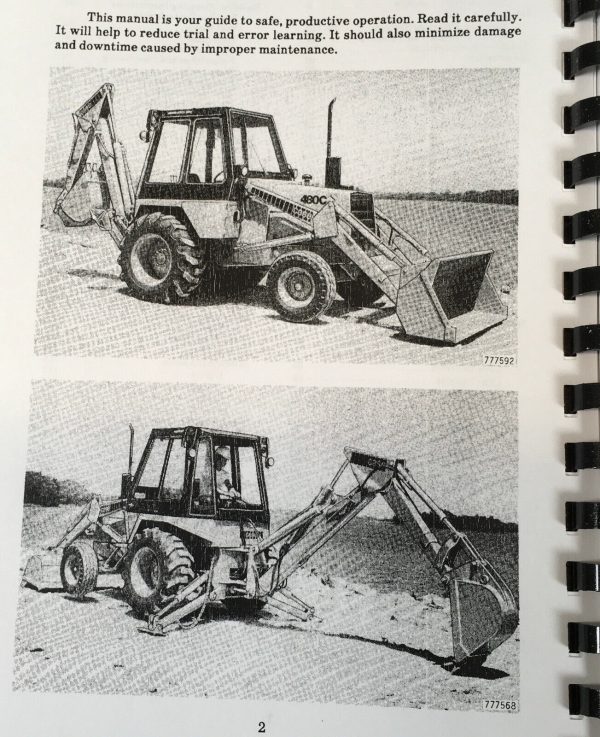 Case 480C Ck Construction King Loader Backhoe Operators Manual Operation Book - Image 3