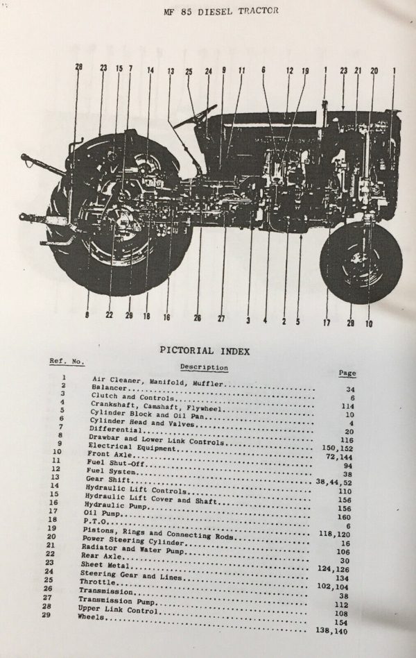 Massey Ferguson 85 88 Tractor Service Parts Manual Repair Shop Set Mf85 Mf88 - Image 5