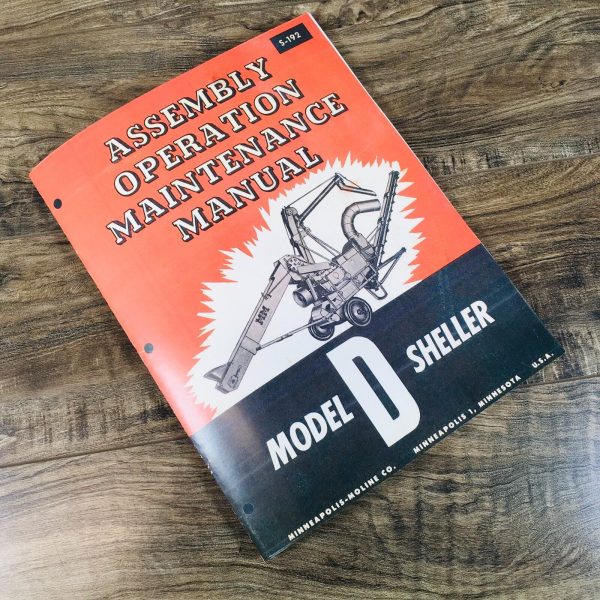 Minneapolis Moline Model D Sheller Operators Manual Owners Maintenance Book