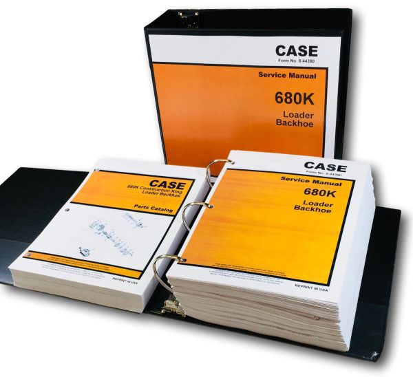 Case 680K Tractor Loader Backhoe Service Manual Parts Catalog Shop Book Set