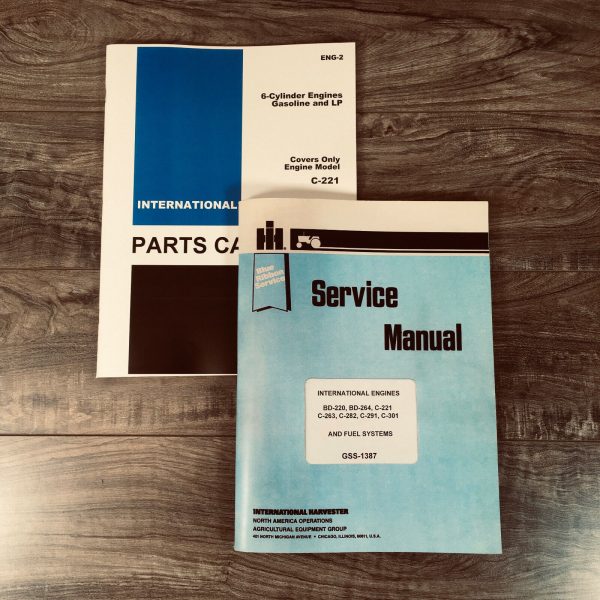 International 3616 Loader Tractor Engine Service Parts C-221 6 Cyl. Manual Set