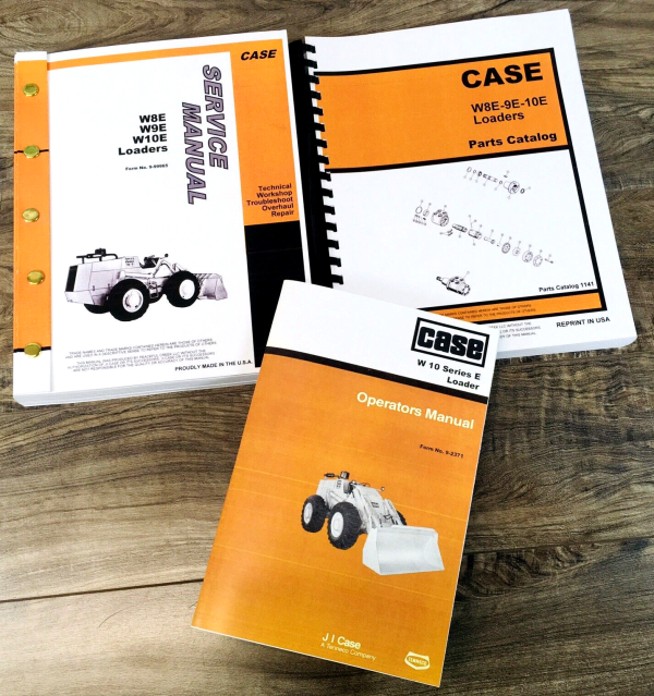 Case W10E Wheel Loader Service Manual Parts Operators Catalog Repair Set Shop