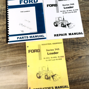 Ford 745 19-854 19-855 19-856 19-857 Loader Service Parts Operators Manual Set
