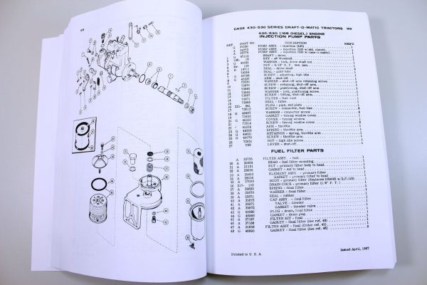 Case 530 Draft-O-Matic Tractor Service Manual Parts Catalog Repair Set 8262800- - Image 11