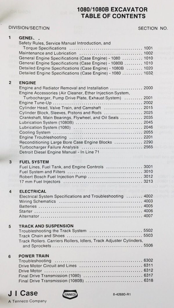 Case 1080B Excavator Service Manual Parts Catalog Operators Shop Repair Set Book - Image 6