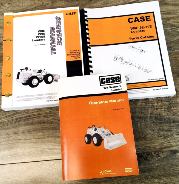 Case W8E Wheel Loader Service Manual Parts Operators Catalog Repair Set Shop